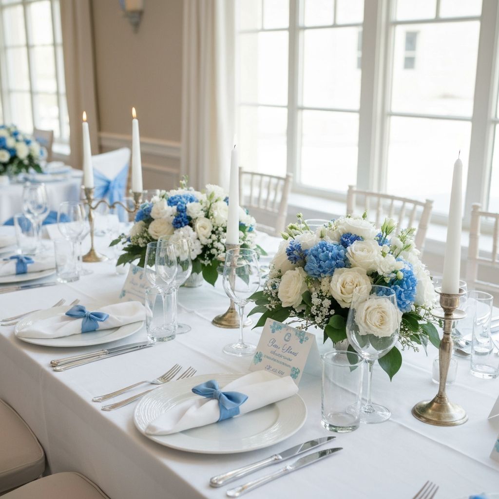 Украса за посрещане на бебе момче с маса декорация