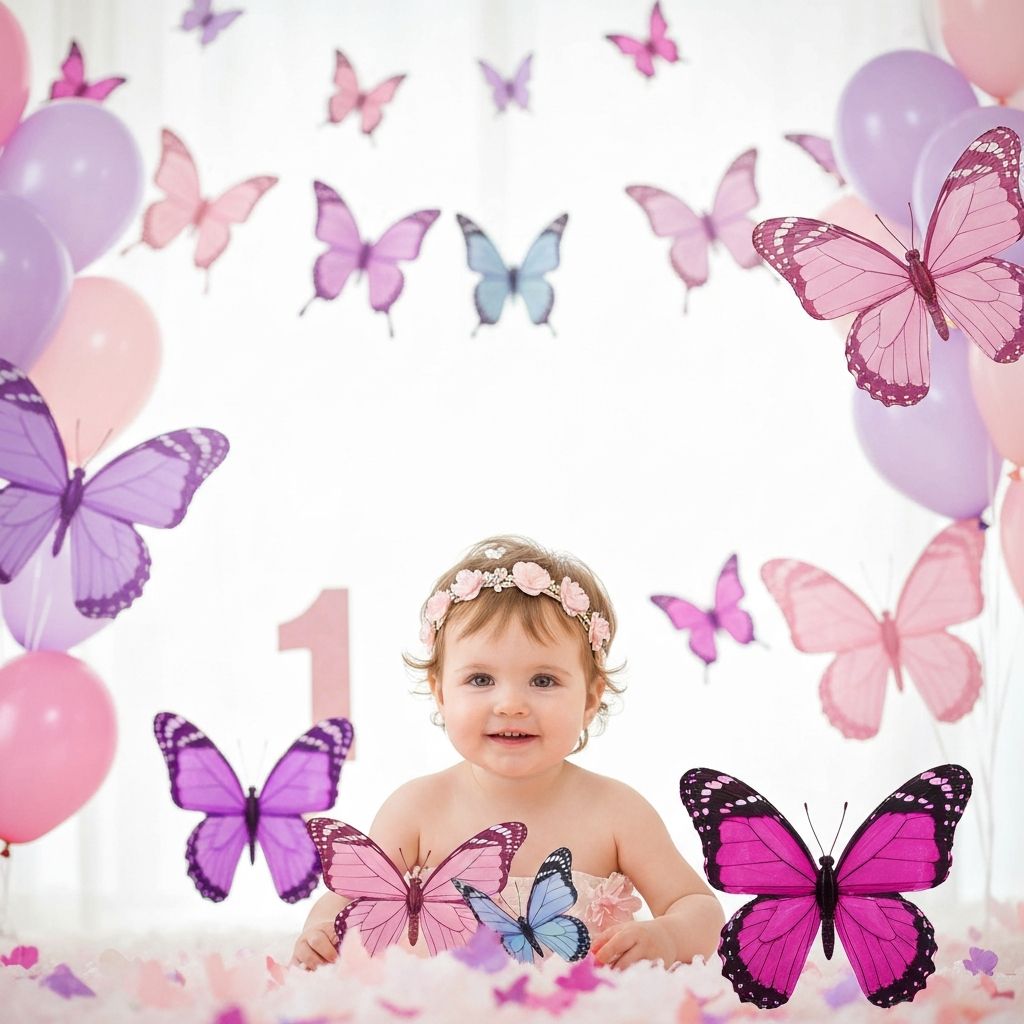 Пеперуди - украса за първи рожден ден на момиче