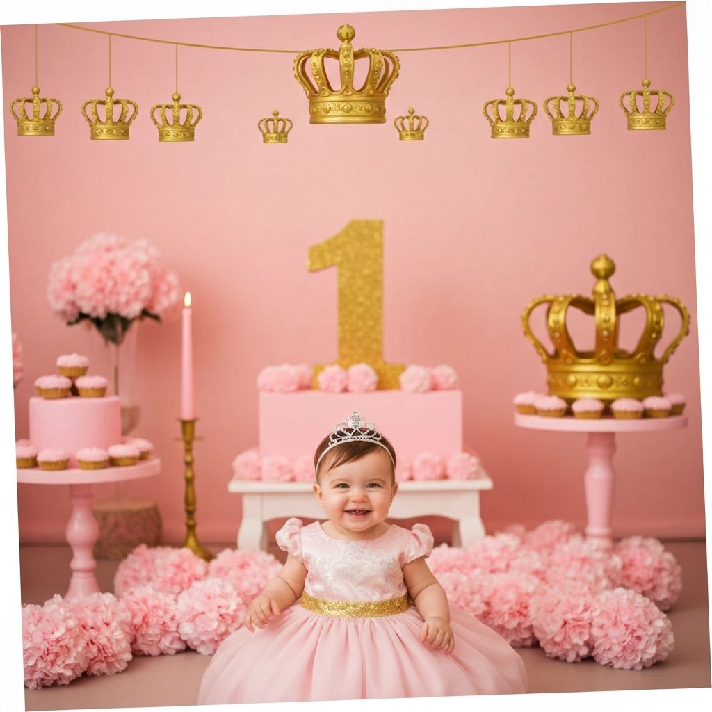 Принцеса - украса за първи рожден ден на момиче