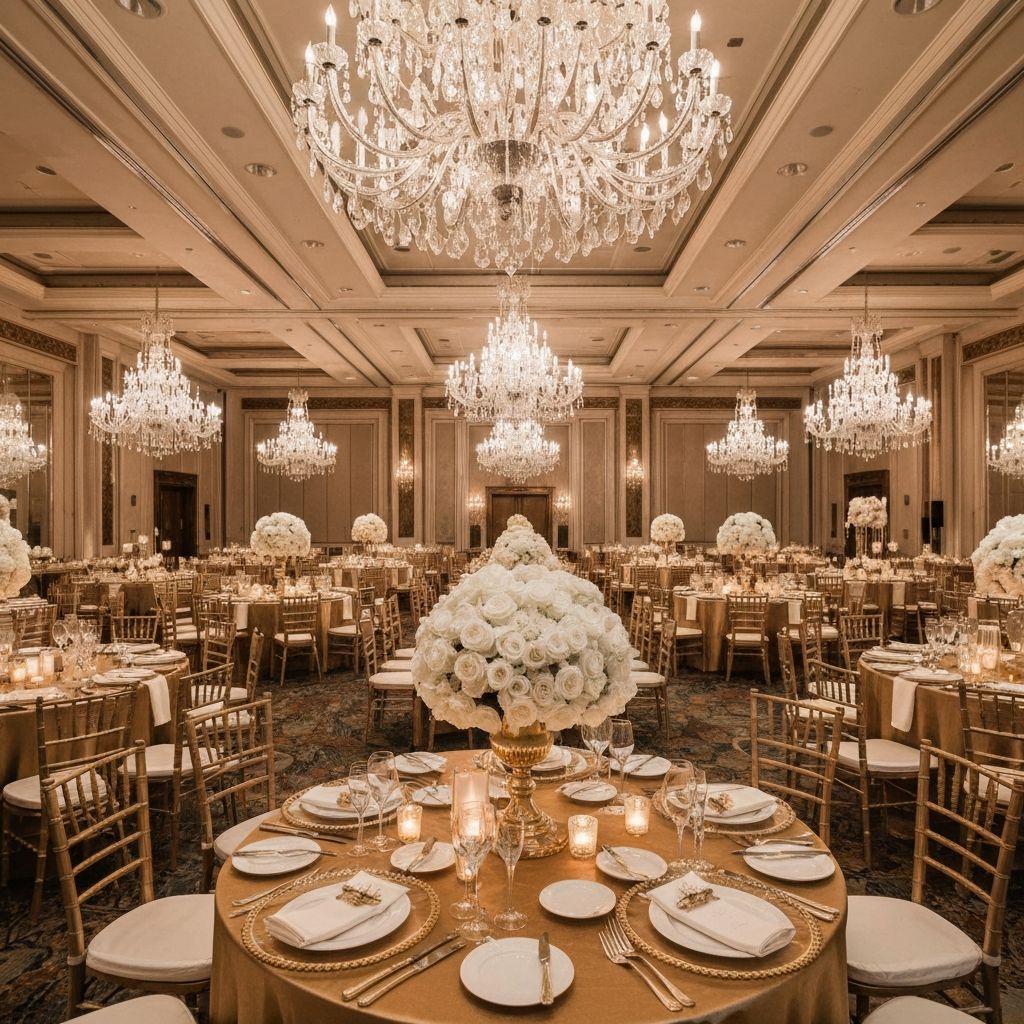 Сватбена украса луксозна златна