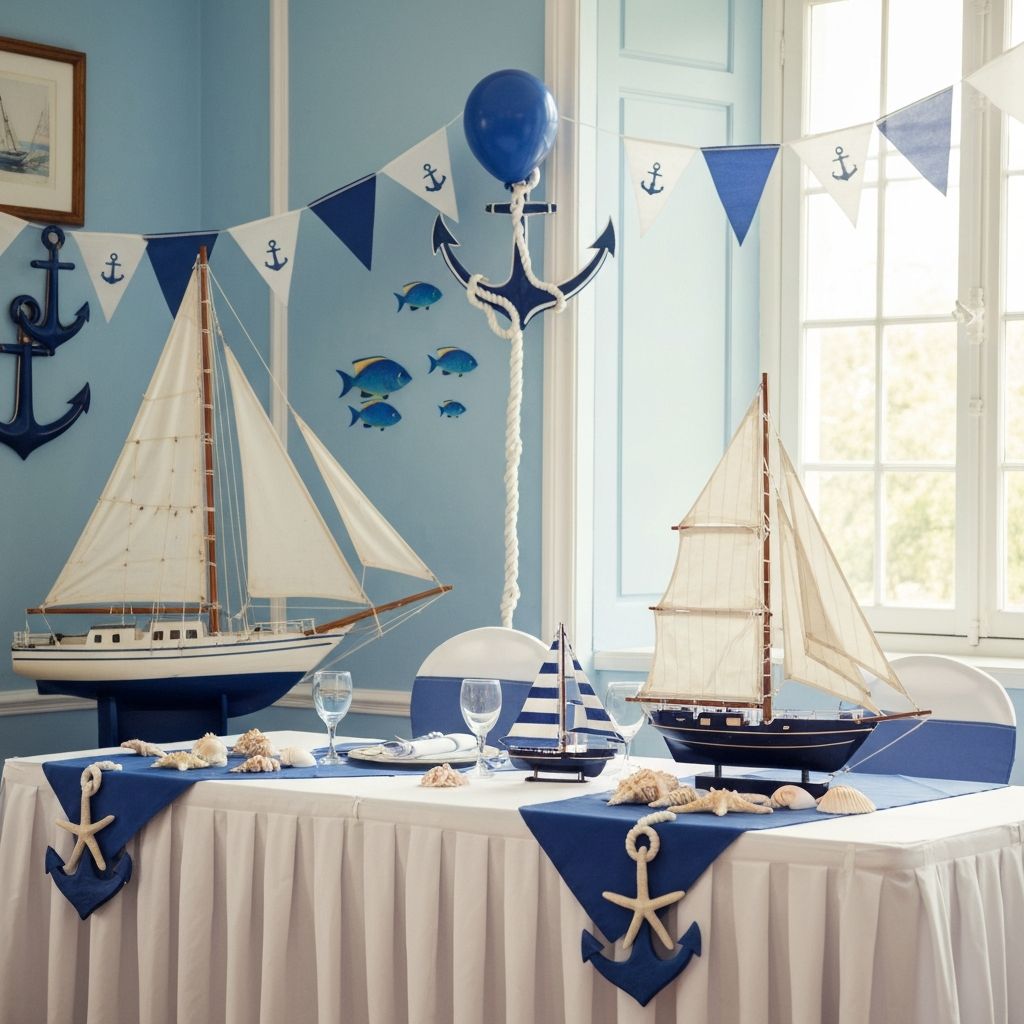 Украса за кръщене на момче с морска тема