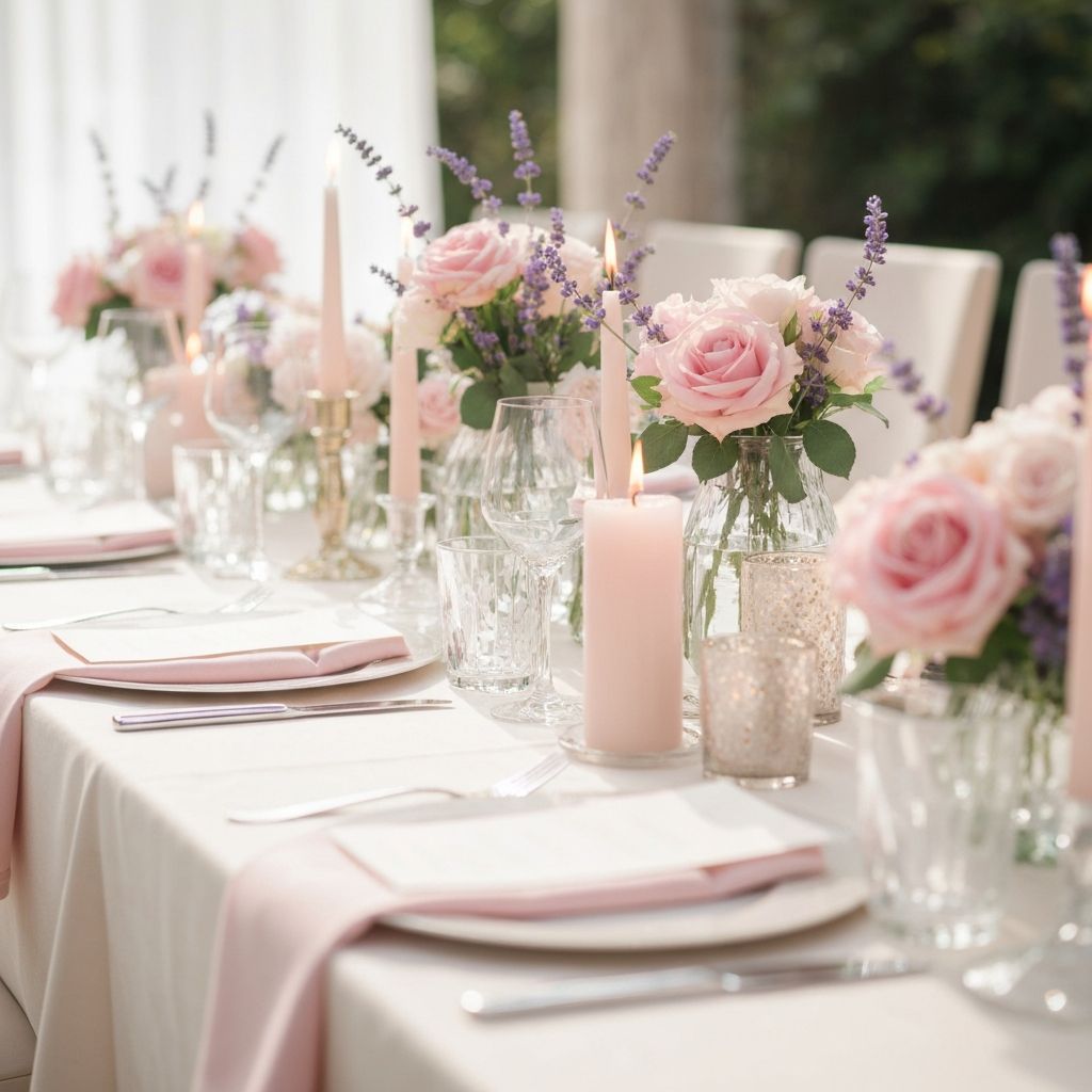 Сватбена украса романтична пастелна